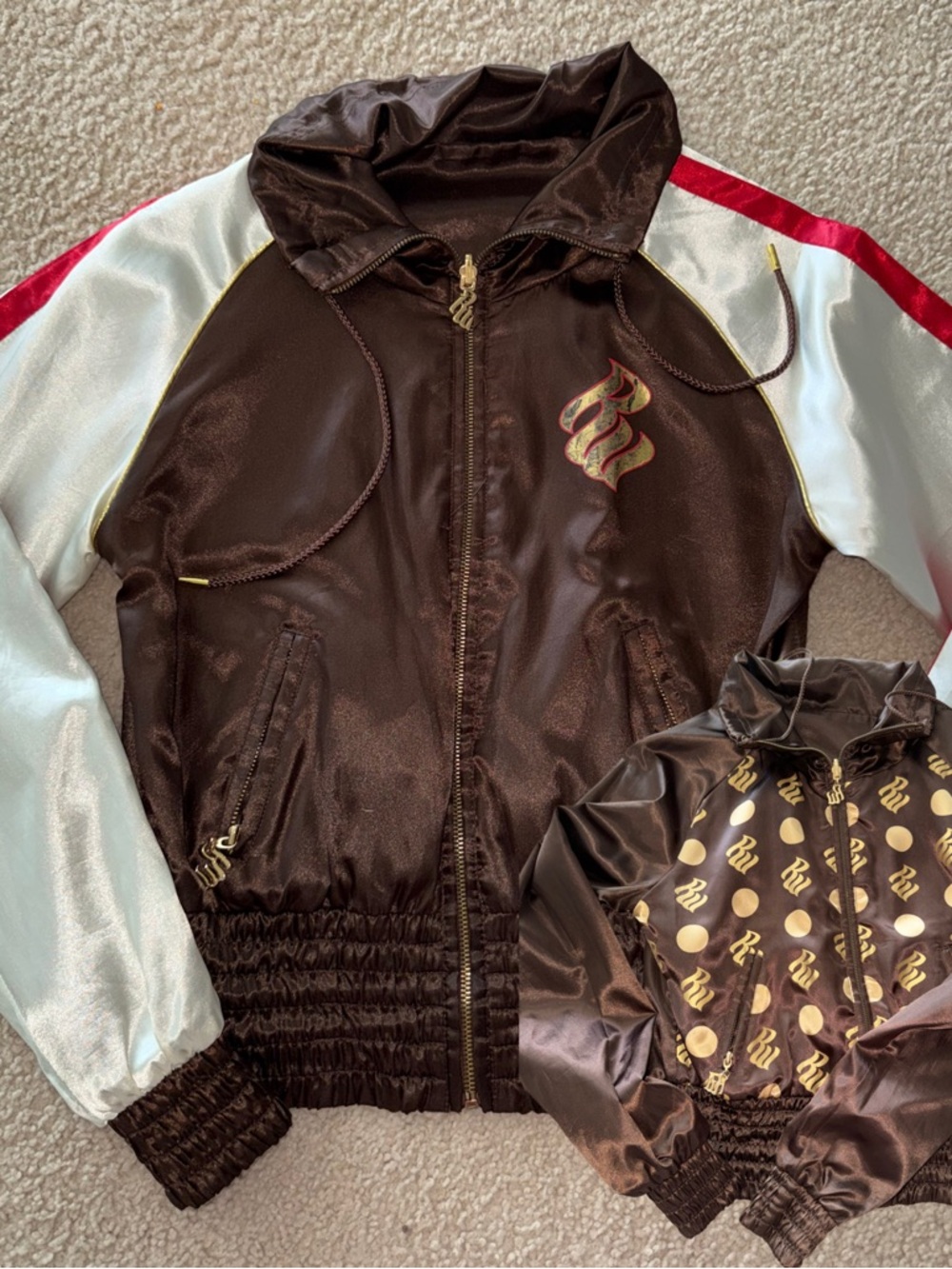 ROCAWEAR vintage JayZ VINTAGE Y2K Reversible Satin Bomber women's Jacket small